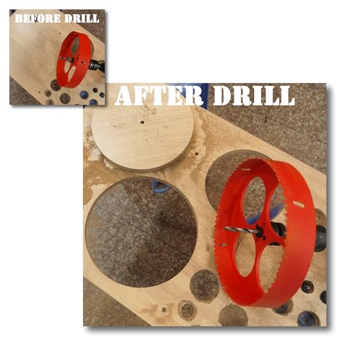 8 Inch Hole Saw with Arbor for Metal Wood Plastic, 8 in Bi-Metal Hole Cutter for Different Project with Smooth and Flat Drilling Edge, Fast Chip Removal,Lighter and Portable
