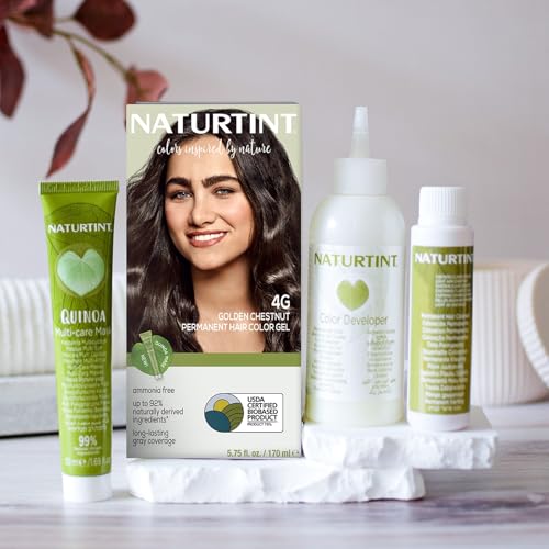 Naturtint 4G Golden Chestnut Permanent Hair Color (Pack of 6), Ammonia Free, Vegan, Cruelty Free, up to 100% Gray Coverage, Long Lasting Results (Packaging may vary)