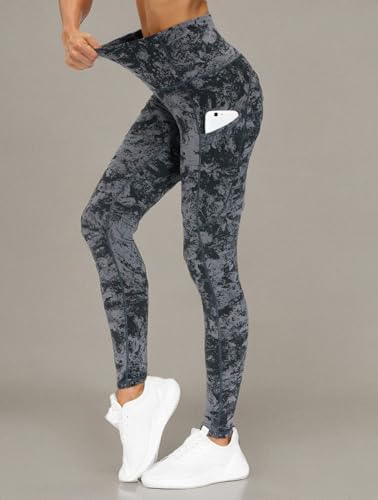 THE GYM PEOPLE Thick High Waist Yoga Pants with Pockets, Tummy Control Workout Running Yoga Leggings for Women