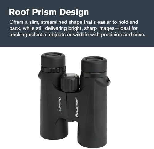 Celestron - Outland X 8x42 Binoculars – Ideal for Birding and Outdoors – 42mm Objective Lenses – Wide 7° Field of View – BaK-4 Prisms – Multi-Coated – Waterproof and Fogproof