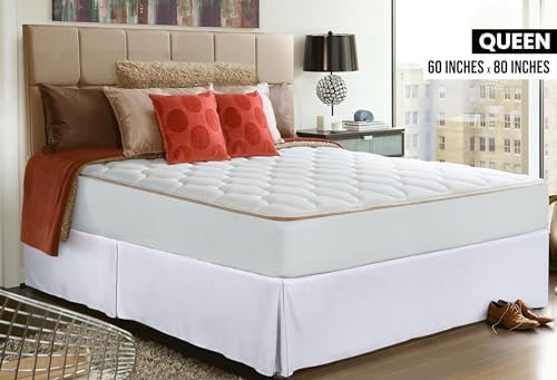 Utopia Bedding Queen Bed Skirt - 20 Pack - Soft Quadruple Pleated Ruffle - Easy Fit with 16 Inch Tailored Drop - Hotel & B&B Quality, Shrinkage and Fade Resistant (Queen, White)