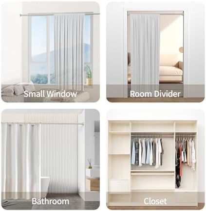 Shower Curtain Rod, 1" Diameter Heavy Duty Tension Shower Rod, Non Slip Adjustable 28-74 inch No Drill Shower Curtain Rods Spring Tension For Bathroom, Shower Stall, No Rust, Brushed Nickel