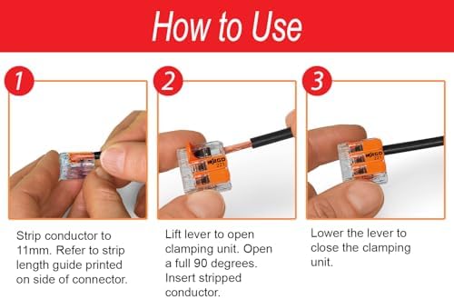 WAGO 221 Lever Nuts 28pc Compact Splicing Wire Connector Assortment with Case | Includes 221-2401, 221-412, 221-413, 221-415