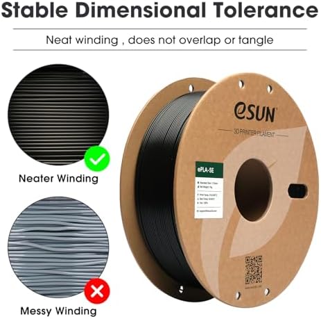 eSUN PLA Basic Filament 1.75mm, 3D Printer Filament High Speed PLA for Fast Printing, 1KG per Spool, 2 Spools High Speed 3D Printing Filament, Black