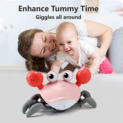 control future Baby Girl Toys Tummy Time: Pink Crawling Crab Babies Montessori Toy Learning 36 Months 3 Year Old Birthday Infant Girls Valentines Gifts Stuff 0 1 2 Essentials