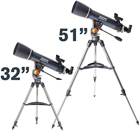 Celestron – AstroMaster 102AZ Telescope – Short-Tube Refractor Telescope – Fully-Coated Glass Optics – Adjustable-Height Tripod – Bonus Astronomy Software Package