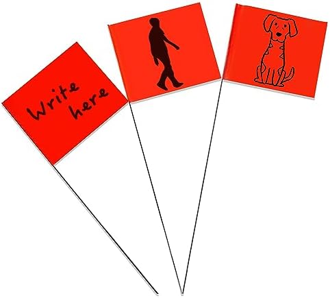 Zozen Marking Flags, Red Color | 1000 Pcs | 15x4x5 Inch, Yard Flags for Lawn & Irrigation & Landscape & Sprinkler & Survey & Dog Training.