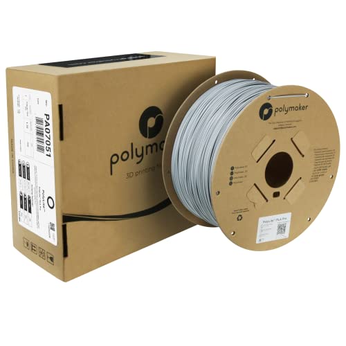 Polymaker PLA PRO Filament 1.75mm 3kg, Tough & High Rigidity Grey 3D Printing Filament, PolyLite PLA PRO 3D Printer Filament 1.75mm, Print with Most 3D Printers