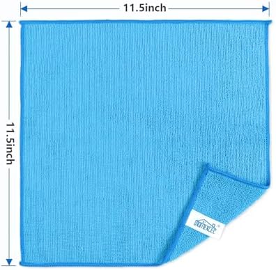 HOMEXCEL Blue Microfiber Cleaning Cloth, 100 Pack Cleaning Towels for Kitchen, Lint Free, Scratch-Free, Highly Absorbent, and Reusable Cleaning Rags for House, Window and Glass, Cars, 11.5 X11.5 inch