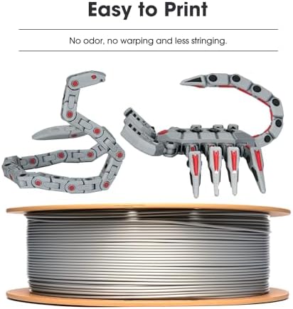 eSUN PLA Basic Filament 1.75mm, 3D Printer Filament High Speed PLA for Fast Printing, 1KG per Spool, 2 Spools High Speed 3D Printing Filament, Cold White + Black