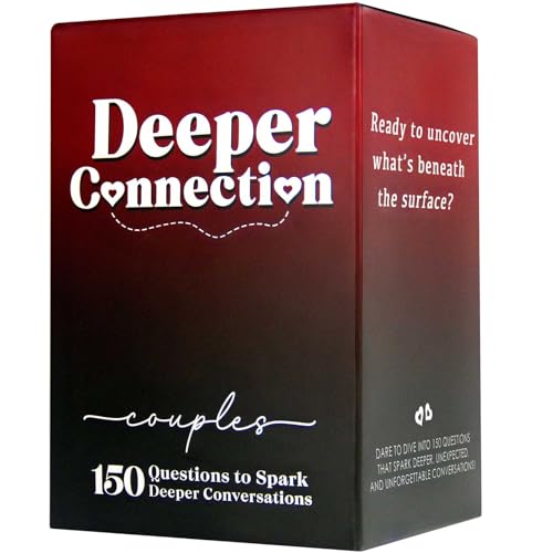 Deeper Connection, Couples Conversation Cards with 150 Deep Questions to Build Intimate Connection & Trust, Relationship Card Game for Date Nights, Wedding, and Anniversary Gifts