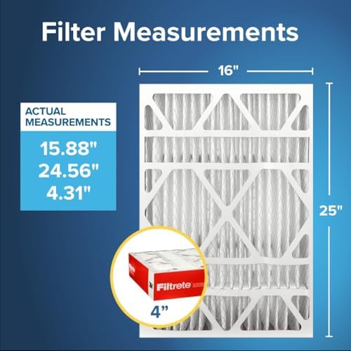 Filtrete 16x25x4 AC Furnace Air Filter, MPR 1000, MERV 11, Fits Lennox & Honeywell Devices, Allergen Defense, Electrostatic Air Cleaning Filter, 2-Pack (actual size 15.88 x 24.56 x 4.31)