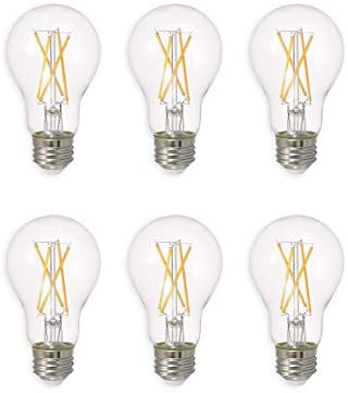 SYLVANIA LED TruWave Natural Series Light Bulb, 60W Equivalent, Efficient 8W A19, Medium Base, Dimmable, 800 Lumens, 2700K, Soft White, Clear - 6 Count (Pack of 1) (40806)