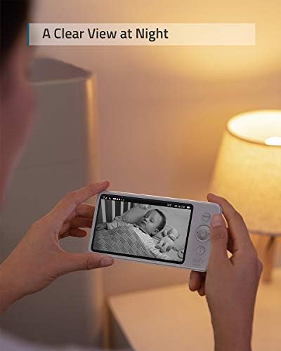 eufy Security Baby Monitor Spaceview E110 with Security Camera and 2-Way Audio, 720p HD Resolution, Night Vision, 5" Display, 110° Wide-Angle Lens Included, Lullaby Player, Sound Alert (Renewed)