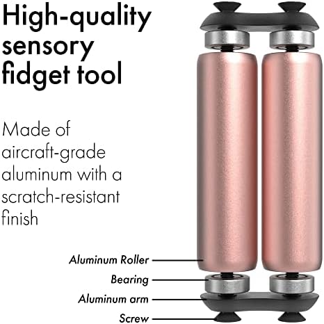 ONO Roller - Handheld Fidget Toy for Adults | Help Relieve Stress, Anxiety, Tension | Promotes Focus, Clarity | Compact, Portable Design (Full Size/Aluminum, Rose Gold)
