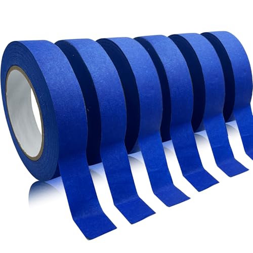 Masking Tape, Blue Tapes, Painters Tape, Artist Painter's Painting Paper Tape for Multi-Purpose Wall Paint, DIY Crafts, Scrapbook, Decoration, Labeling, Edge Finishing, 0.94INx60.1YDSx6 Rolls=360.6YDS