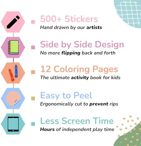 Cupkin Farm Animal Sticker Book Activity for Kids, Toddler Airplane Travel Essentials, 500+ Horse Stickers for Kids + 12 Scenes + 12 Coloring Book Pages, Cow Lover Children's Gift, Crafts Ages 2-8