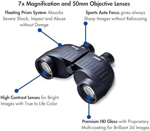 Steiner Marine Binoculars for Adults and Kids, 7x50 Binoculars for Bird Watching, Hunting, Outdoor Sports, Wildlife Sightseeing and Concerts - Quality Performance Water-Going Optics, Black
