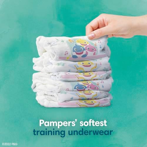 Pampers Training Pants - Pure Protection - Size 3T-4T, 92 Count, Baby Shark Premium Hypoallergenic Potty Underwear