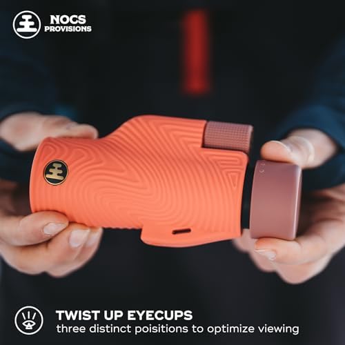Nocs Provisions Field Tube 8x32 Waterproof Monocular, 8X Magnification Telescope, Bak4 Prism, Wide Field of View for Bird Watching, Backpacking & Wildlife Viewing - Coral Red