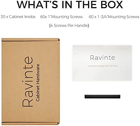 Ravinte 30 Pack Solid 3 Inch Center to Center Slim Square Bar Drawer Handles for Kitchen Cabinet Hardware Matte Black