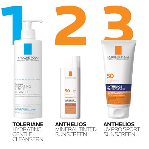 La Roche-Posay Anthelios Sunscreen SPF 50, Ultra-Light Fluid Broad Spectrum SPF 50, Face Sunscreen with Titanium Dioxide Mineral, Lightweight & Fast-Absorbing, Oil-Free, Matte Finish