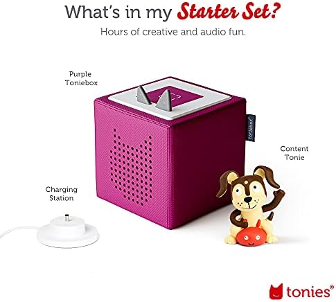 Toniebox Audio Player Starter Set with Playtime Puppy - Listen, Learn, and Play with One Huggable Little Box - Purple