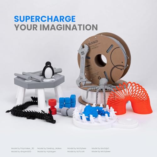 ELEGOO PLA Plus Filament 1.75mm Translucent 1KG, PLA+ Tougher and Stronger 3D Printer Filament Dimensional Accuracy +/- 0.02mm, 1kg Spool(2.2lbs) Fits for Most FDM 3D Printers