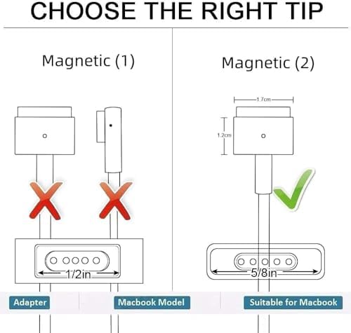 Mac Book Air Charger Replacement for AC 45W Power T-tip Shape Connector Power Adapter for 11 inch and 13 inch (Between 2012-2017)