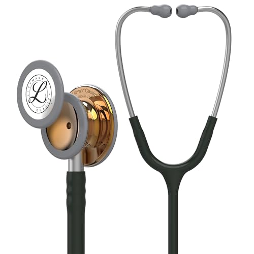 3M Littmann Classic III Monitoring Stethoscope, 5646, Limited Edition, More Than 2X as Loud*, Weighs Less**, Stainless Steel High Polish Copper Chestpiece, 27" Black Tube