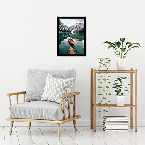 Americanflat 12x18 Poster Frame with Shatter-Resistant Glass - Signature Collection - Gallery-Style Frames Made of Engineered Wood - Photo Frame for Wall Display - Black