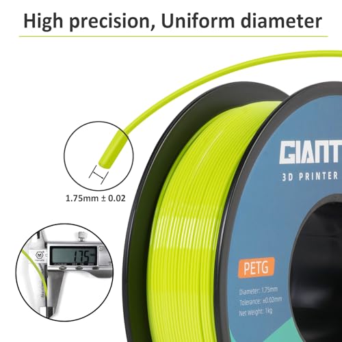 GIANTARM PETG Filament 1.75, 3D Printer Filament PETG 1kg(2.2lb), Toughness Enhanced, Dimensional Accuracy +/-0.02mm, Vacuum Package (Apple Green)