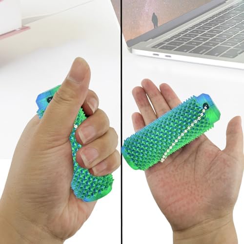 4Pcs Little Pain Ouchies Pain Stim Fidget, Portable Stim Tool, Pocket Mini Fidget Toy for Adults, 3D Printed Venting Key Pendant, Spiky Grippie Stim Keychain for Anxiety Relief, Novelty Gifts