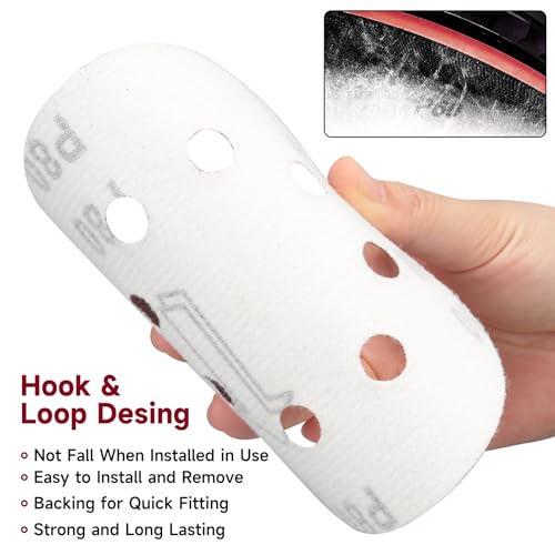 100 PCS 5 Inch Sanding Discs 60 Grit, Round Hook and Loop Sandpaper for Random Orbital Sander