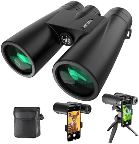 30x52 Binoculars for Adults - HD High Powered Binoculars with Phone Adapter and Tripod, Waterproof & Large View Telescope for Bird Watching, Hunting, Stargazing, Hiking, Travel, Sports