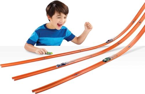 Bundle of Hot Wheels Track Builder Car & Mega Track Pack, 87 Component Parts for 40-ft of Track & 1:64 Scale Toy Car (Amazon Exclusive) + City Track Pack, 10 Component Parts, 1:64 Scale Vehicle
