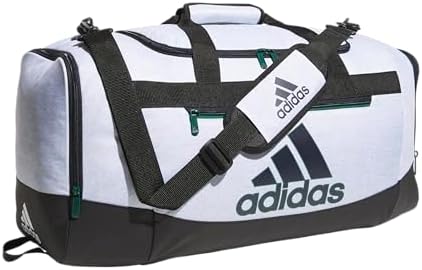 adidas Unisex Defender 4.0 Gym Duffel Bag for Men and Women, Jersey White/Legend Ink Blue/Black, Medium (66L)