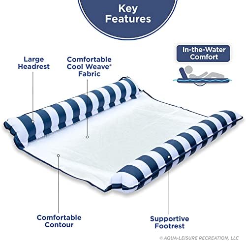 Aqua 4-in-1 Monterey Hammock Pool Float & Water Hammocks, 1-2-3-4 Multipacks – Multiple Colors/Styles – for Adults and Kids Floating