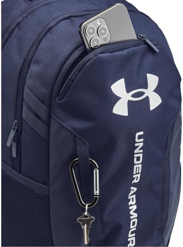 Under Armour Unisex-Adult Hustle 6.0 Backpack, (411) Midnight Navy/Midnight Navy/Metallic Silver, One Size Fits Most