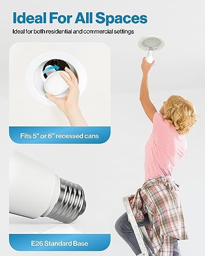 Sunco 12 Pack BR30 Light Bulbs LED, Recessed Can Light Bulbs, Indoor Flood Bulb, 850 LM, 11W (65W Equivalent), 4000K Cool White, Dimmable, E26 Base, for Home, Kitchen, Bedroom UL.