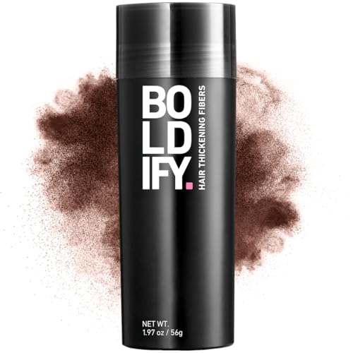 BOLDIFY Hair Fibers (56g) - Fill In Thinning and Fine Hair for an Instantly Fuller, Thicker Look - 14 Shades for Women & Men - Hazel Brown