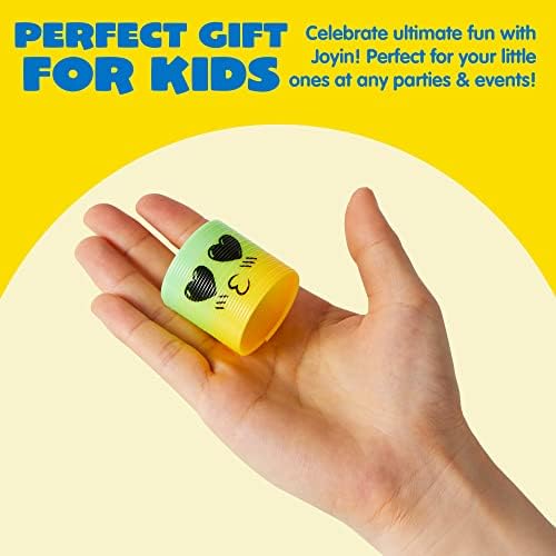 JOYIN 120 Pcs Spring Rainbow Party Favor, Mini Plastic Coil Spring Toy, Fidget Stress Coil Mini Springs Bulk Toys for Carnival Prize Birthday, Goodie Bag Stuffers