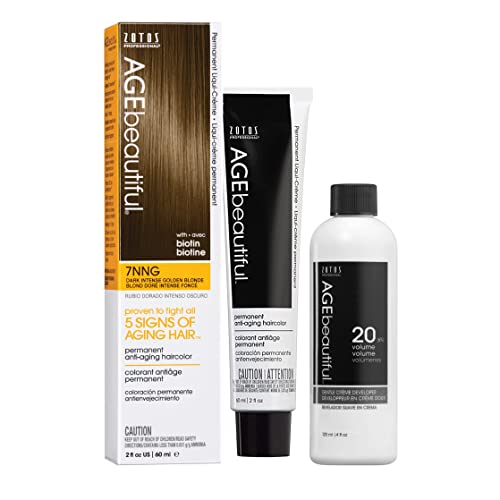 AGE beautiful Permanent Hair Color Dye Liqui Creme | 100% Gray Coverage | Anti-Aging Haircolor | Biotin for Thicker, Fuller Hair | Professional Salon Coloring