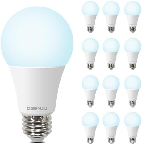 LED Light Bulbs, 100 Watt Equivalent LED Bulbs A19, 5000K Daylight Light Bulb, 1500 Lumens, E26 Standard Base, Non-Dimmable, 13W Bright White LED Bulbs for Bedroom Home Office, 12 Pack