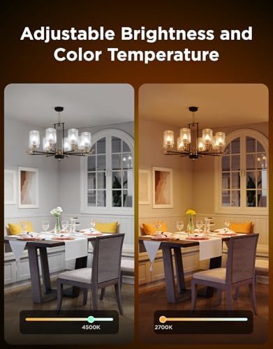 Govee E12 Led Bulb, Smart Light Bulbs Work with Matter, Alexa, Google Assistant, WiFi Candelabra Bulbs 40 Watt Equivalent, RGBWW Color Changing Light Bulb, 2.4Ghz Only, 450 LM, 4 Pack