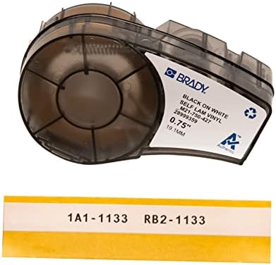 Brady Authentic All-Weather Vinyl Label for Indoor/Outdoor ID, Lab and Equipment Labeling, Black on Yellow & Authentic Self-Laminating Wire Wrap for Control and Electrical Panels, Datacom Cable