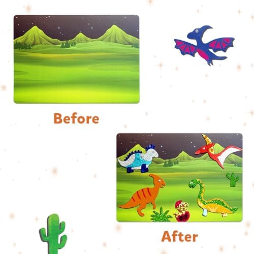 Skillmatics Foil Fun - Dinosaurs, No Mess Art for Kids, Craft Kits & Supplies, DIY Creative Activity, Travel Toys, Gifts for Boys & Girls Ages 4, 5, 6, 7, 8, 9