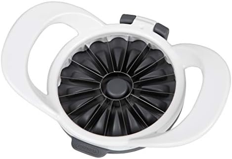 PrepWorks by Progressive Dishwasher Safe 16-Slice Thin Apple Slicer and Corer with Attached Safety Cover (White)