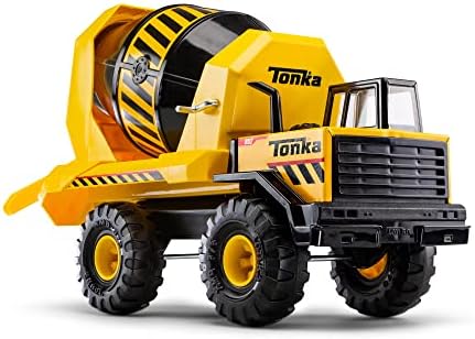 Tonka Steel Classics Mighty Cement Mixer - Made with Steel & Sturdy Plastic, Yellow Toy Construction Truck, Boys and Girls, Kids, Toddlers, Ages 3+