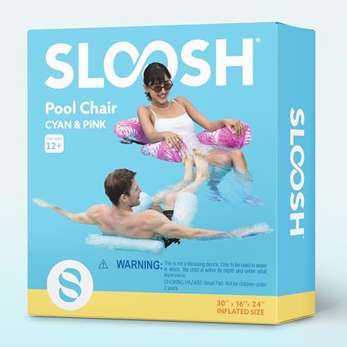SLOOSH Inflatable Pool Floats Adult,2 Packs Floating Lounge Chairs,Blow up Pool Noodles for Adult Heavy Duty,Floating Chair for Party Summer Water Beach Lake Fun